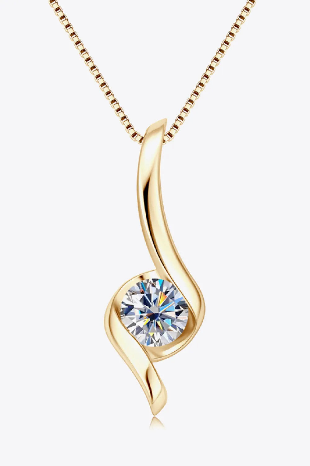 1 Carat Moissanite 925 Sterling Silver Necklace - Auryza