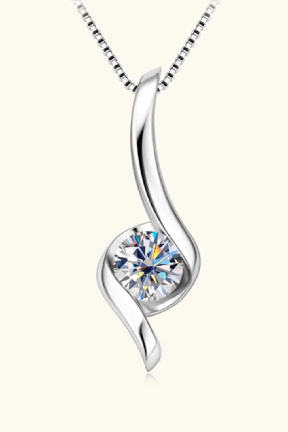 1 Carat Moissanite 925 Sterling Silver Necklace - Auryza