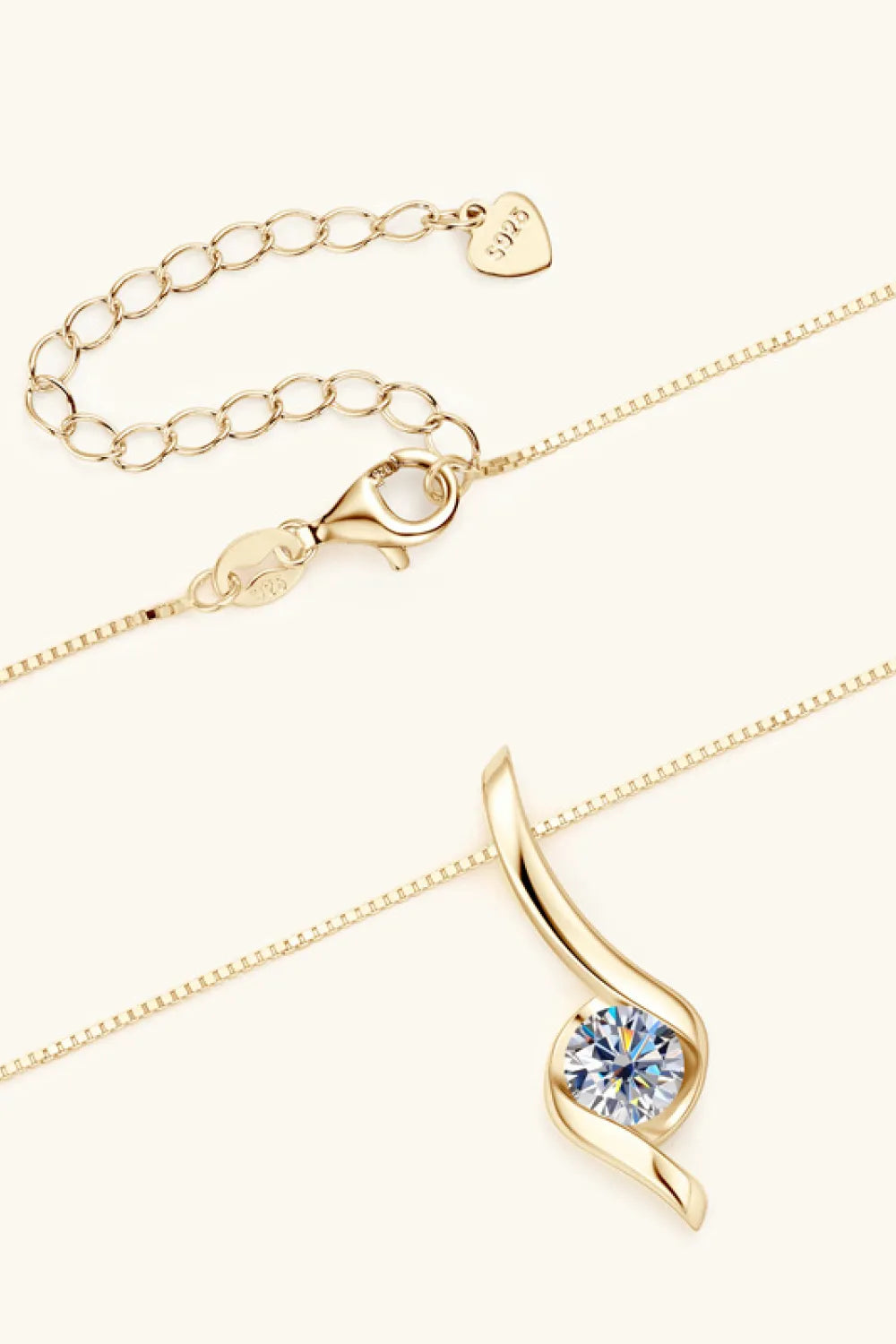 1 Carat Moissanite 925 Sterling Silver Necklace - Auryza