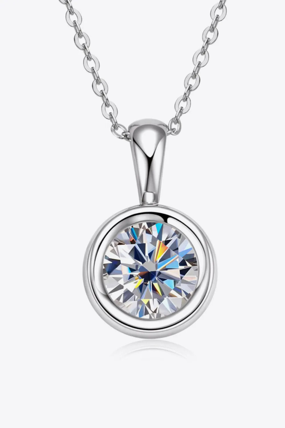 2 Carat Moissanite 925 Sterling Silver Necklace - Auryza