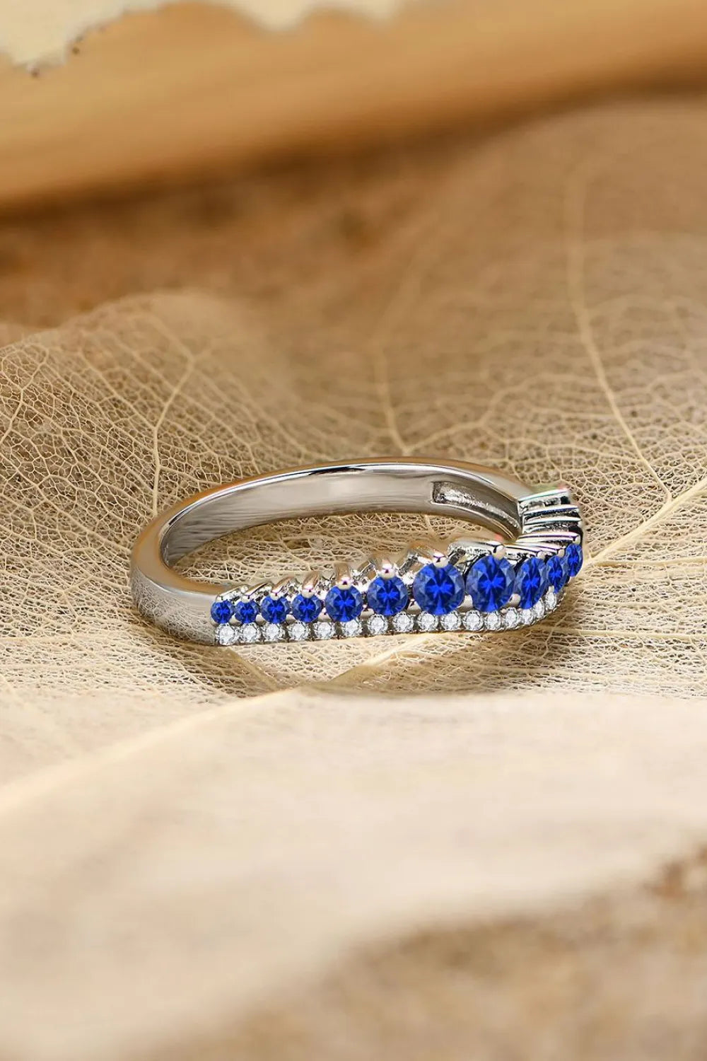 Lab-Grown Sapphire 925 Sterling Silver Rings - Auryza