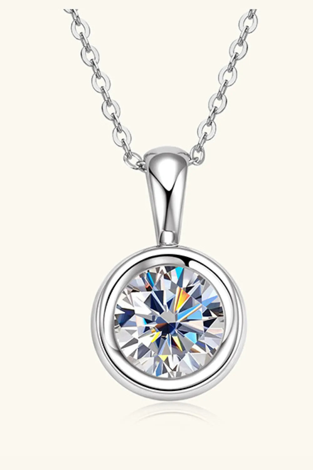 2 Carat Moissanite 925 Sterling Silver Necklace - Auryza