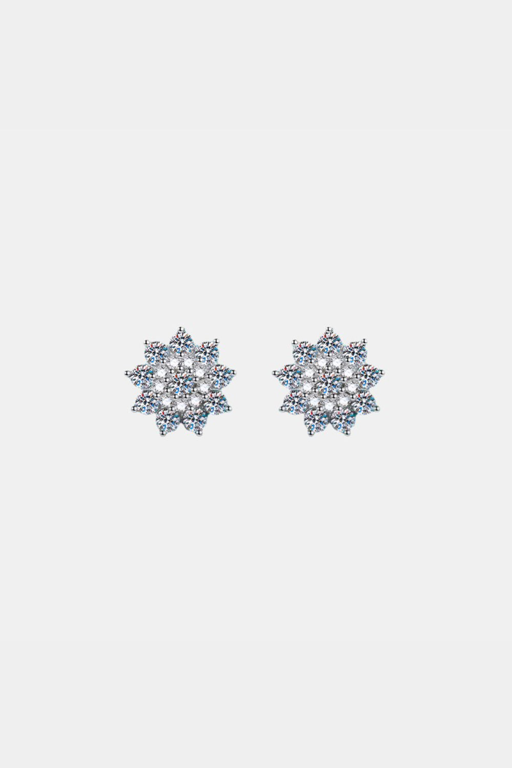 925 Sterling Silver Moissanite Zircon Stud Earrings - Auryza