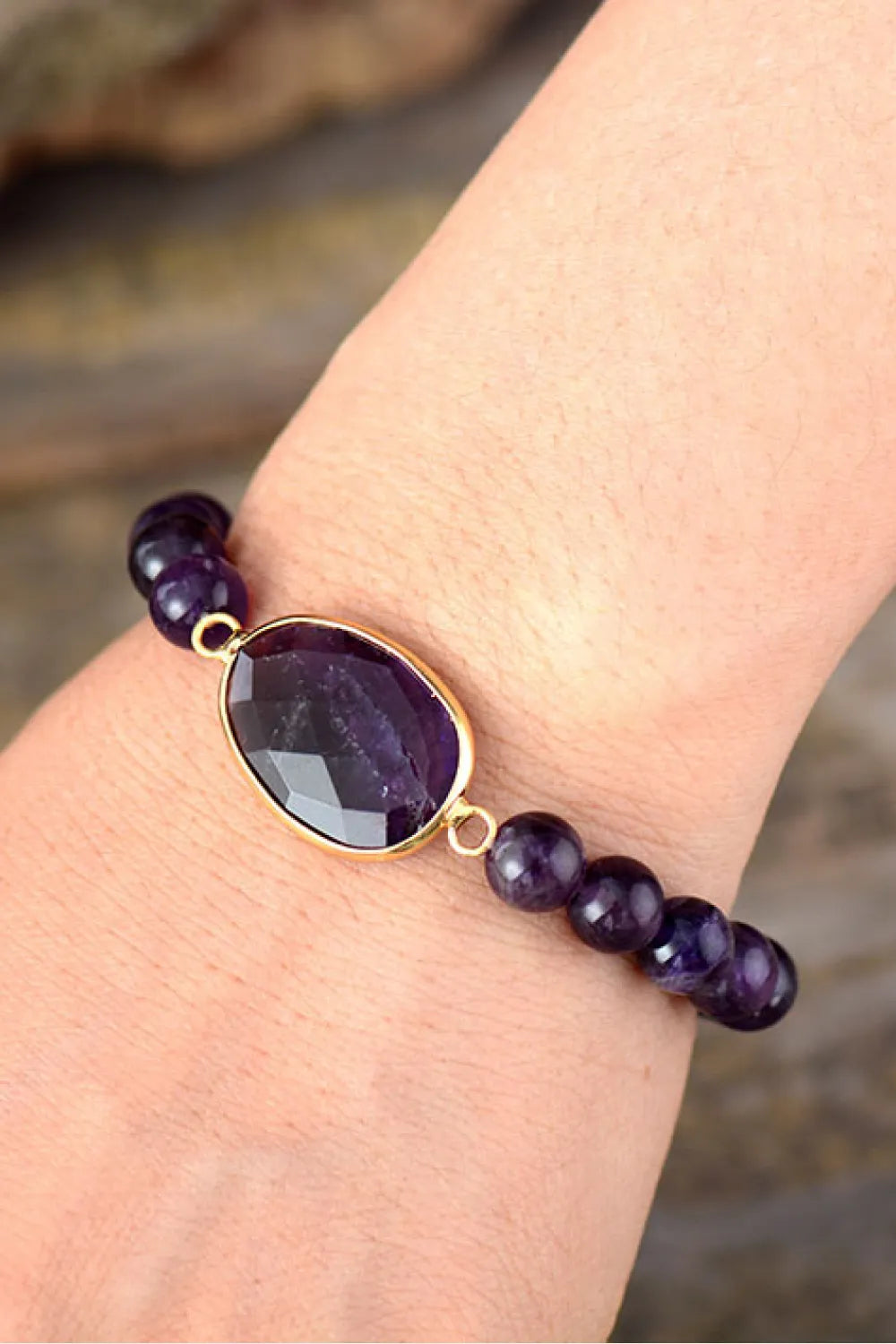 Handmade Amethyst Beaded Bracelet - Auryza