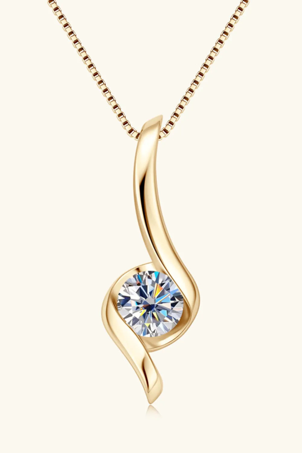 1 Carat Moissanite 925 Sterling Silver Necklace - Auryza