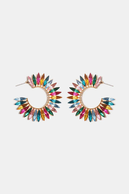 Zinc Alloy Acrylic C-Hoop Earrings - Auryza