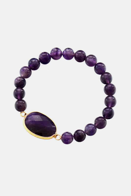 Handmade Amethyst Beaded Bracelet - Auryza