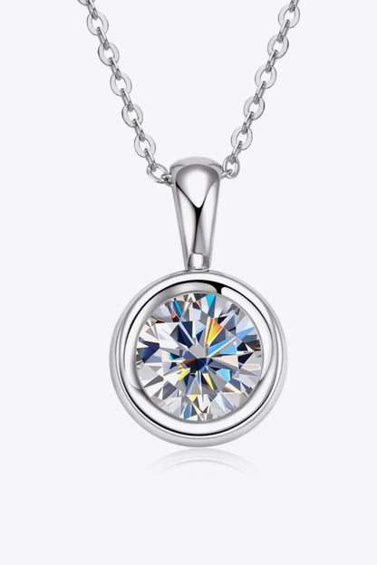 2 Carat Moissanite 925 Sterling Silver Necklace - Auryza