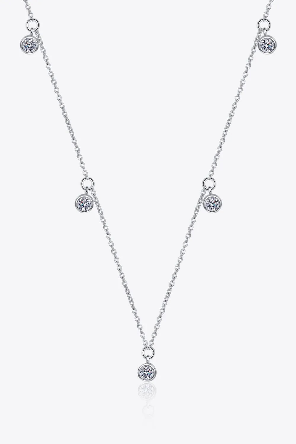 Moissanite Rhodium-Plated Necklace - Auryza