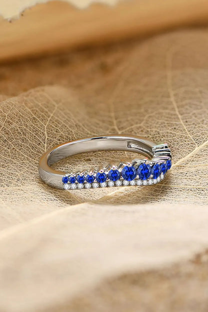 Lab-Grown Sapphire 925 Sterling Silver Rings - Auryza