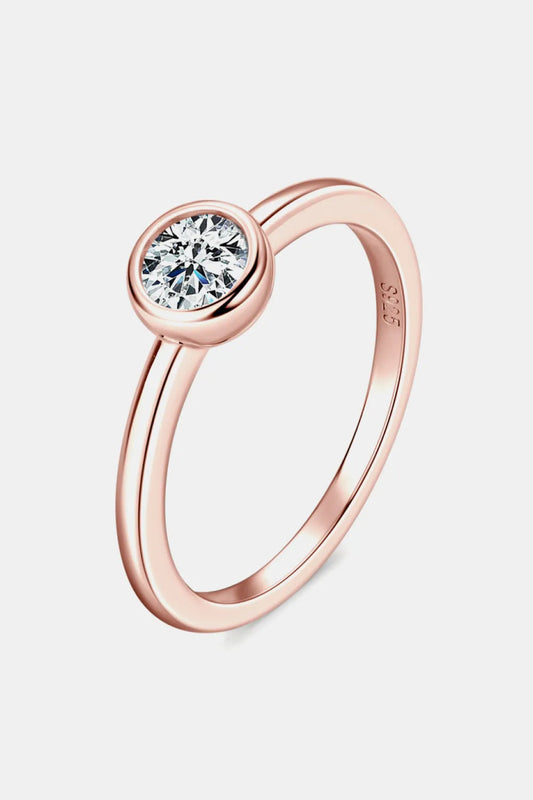 Moissanite 925 Sterling Silver Solitaire Ring - Auryza