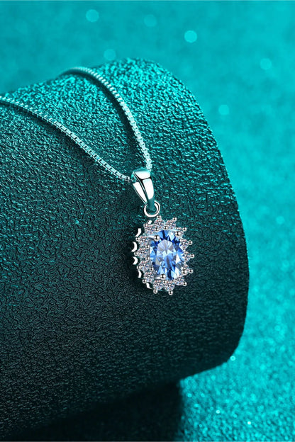 1 Carat Moissanite 925 Sterling Silver Necklace - Auryza