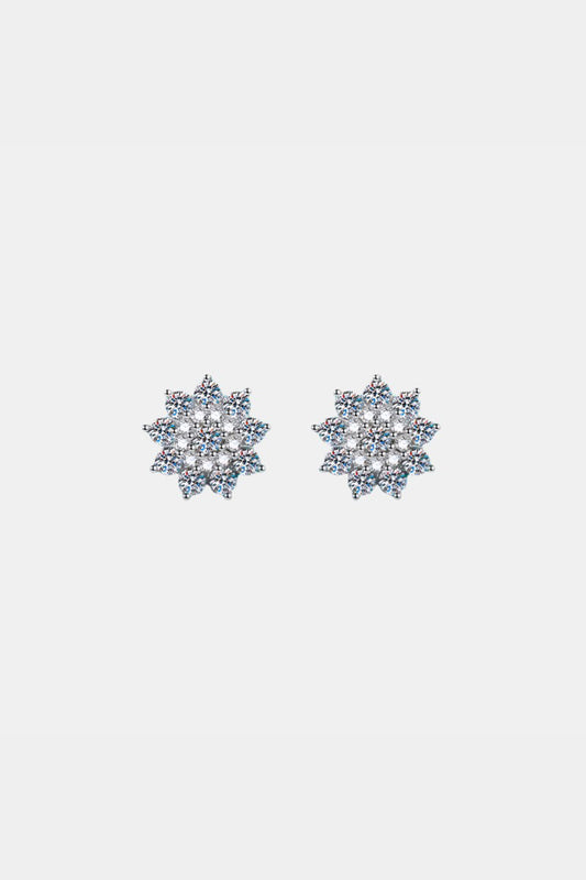 925 Sterling Silver Moissanite Zircon Stud Earrings - Auryza