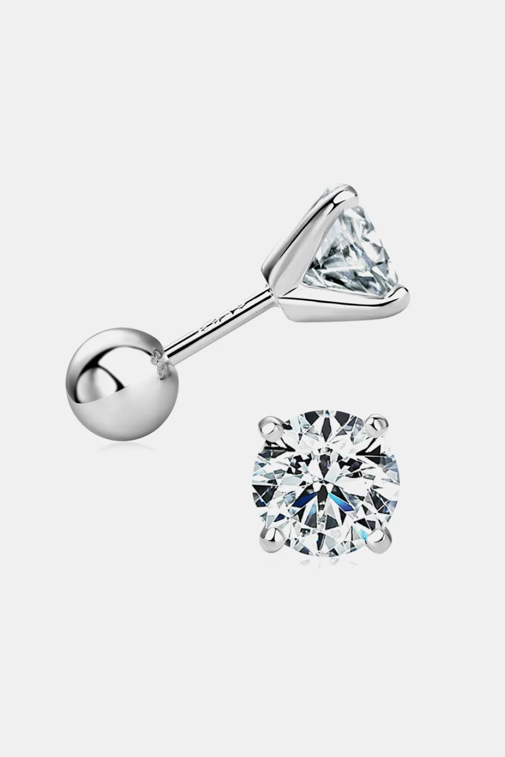 2 Carat Moissanite 925 Sterling Silver Stud Earrings - Auryza