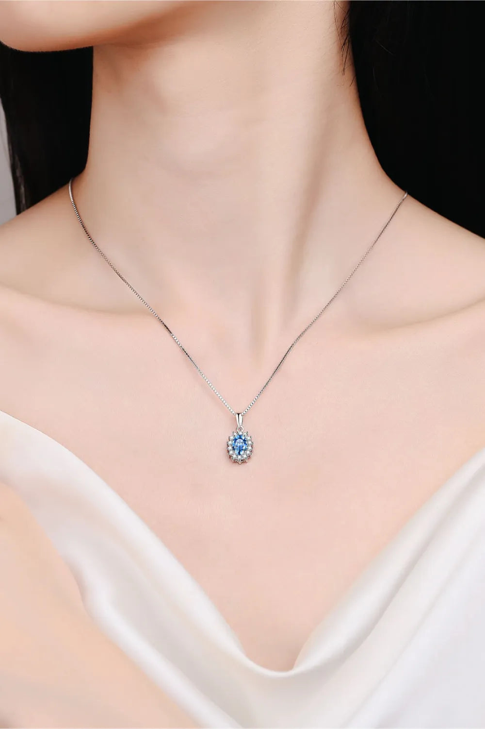1 Carat Moissanite 925 Sterling Silver Necklace - Auryza