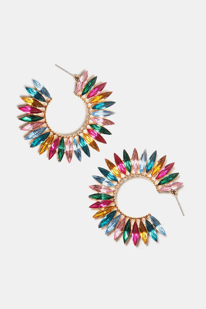 Zinc Alloy Acrylic C-Hoop Earrings - Auryza
