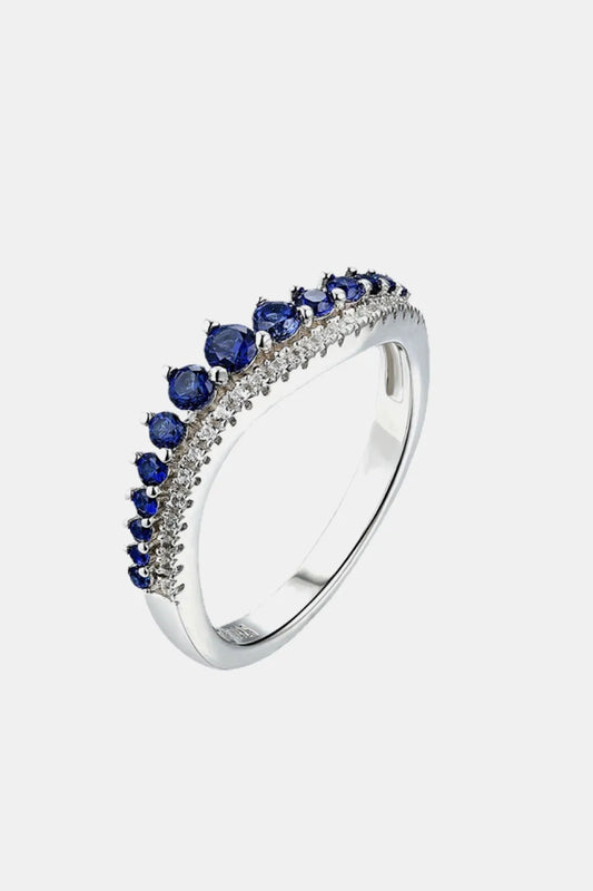 Lab-Grown Sapphire 925 Sterling Silver Rings - Auryza