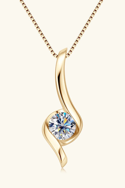 1 Carat Moissanite 925 Sterling Silver Necklace - Auryza